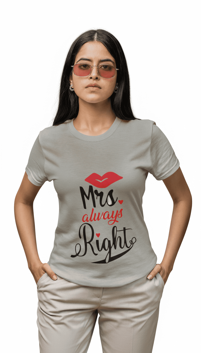 Mrs. Always Right Graphic T-Shirt | Premium Cotton Funny T-Shirt