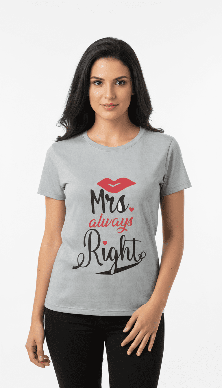 Mrs. Always Right Graphic T-Shirt | Premium Cotton Funny T-Shirt